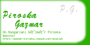 piroska gazmar business card